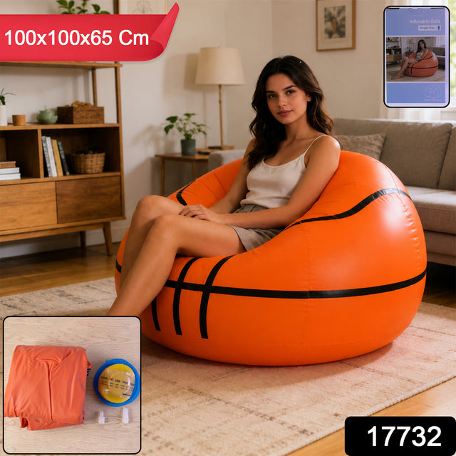 Inflatable Ball Sofa Space-saving Fun Lounge Seat For Kids Adults
