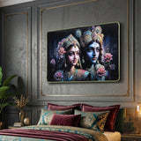 Premium Decorative Radha Krishna Wall Painting Frame 45x30 Cm (1 Pc)